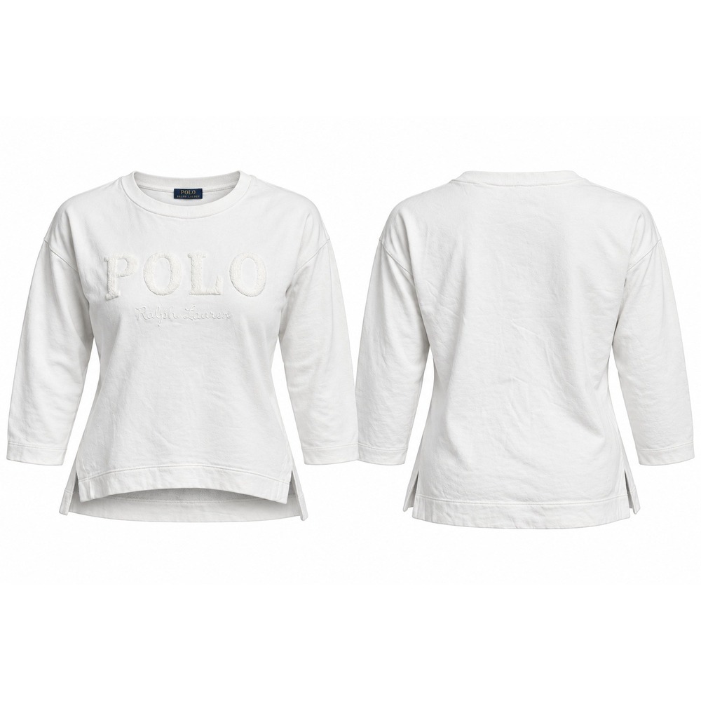 Polo Ralph Lauren Mens White Chenille Logo French Terry Sweatshirt Medium